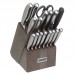 Oneida Stainless Steel Hammered Cutlery 18 Piece Knife Block Set PBTB1002